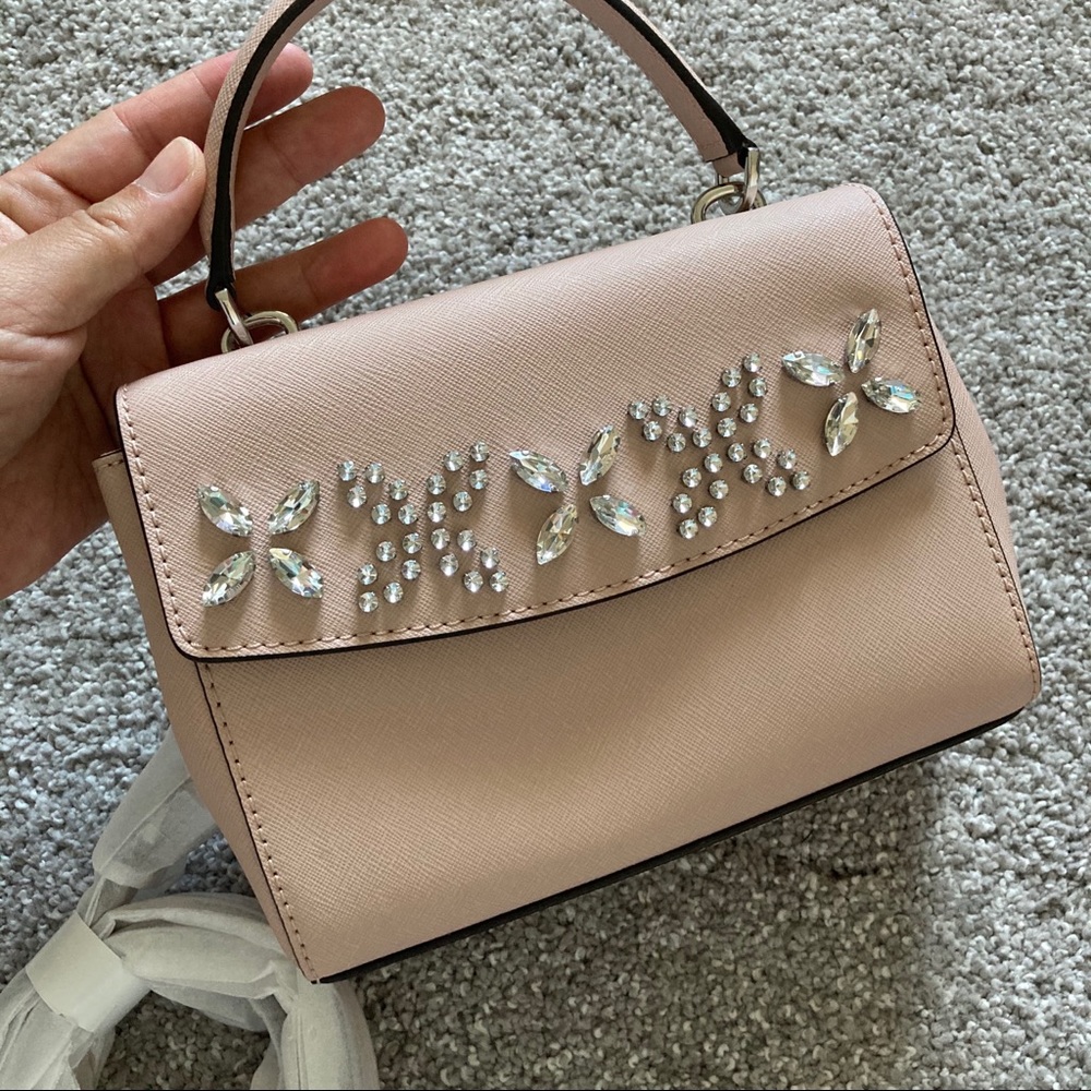 Michael Kors mini Ava crossbody bag crystal ballet pink NWT - Picture 3 of 9